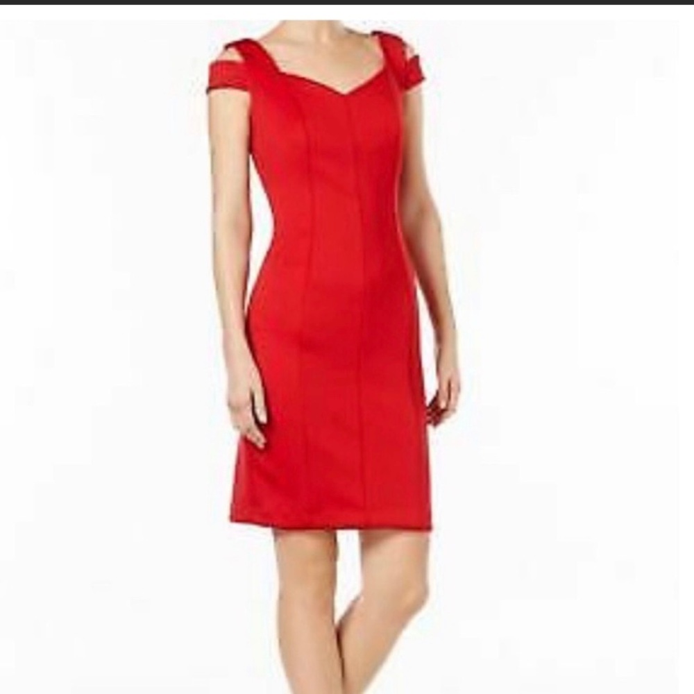 Calvin Klein sweetheart neck cutout sheath dress